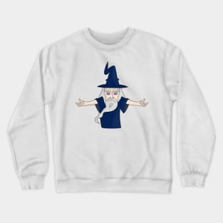 Sorcerer with the beard and white hair Crewneck Sweatshirt